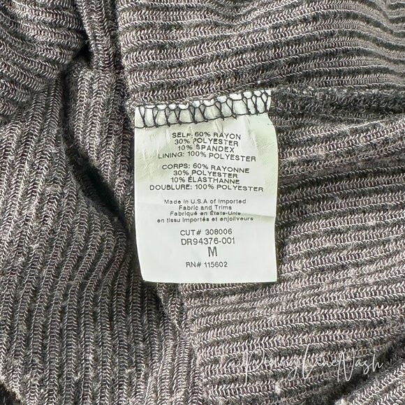 Lush Ribbed Knit Tunic Sweater Dress Size M Gray - Picture 6 of 10